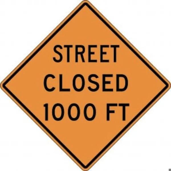 Accuform RIGID CONSTRUCT ION SIGN STREET CLOSED FRK273DP - main